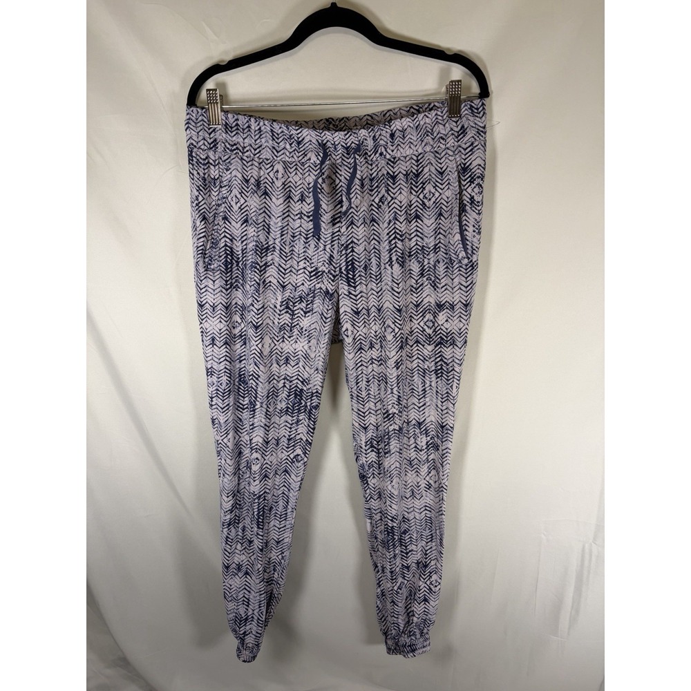 Toad & Co Womens Large Eco Jogger Pants Tye Dye Organic Cotton herringbone